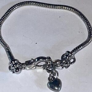 Women's Silver Heart Charm Bracelet